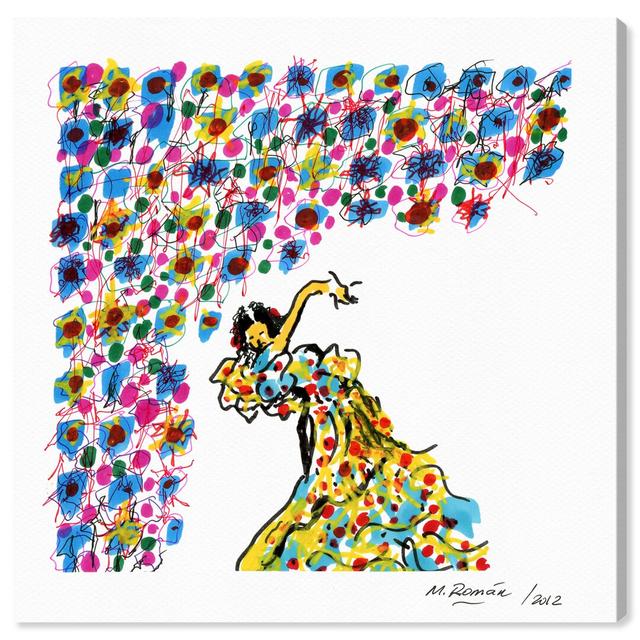 Flamenca - Wrapped Canvas Painting Print East Urban Home Size: 109 cm H x 109 cm W x 3.81 cm D on Productcaster.