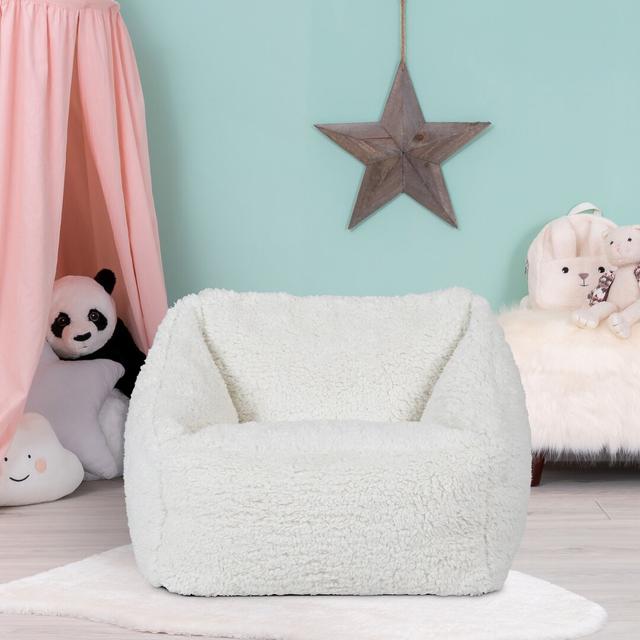 Icon Kids Teddy Bear Bean Bag Chair Isabelle & Max Upholstery Colour: Natural Cream on Productcaster.