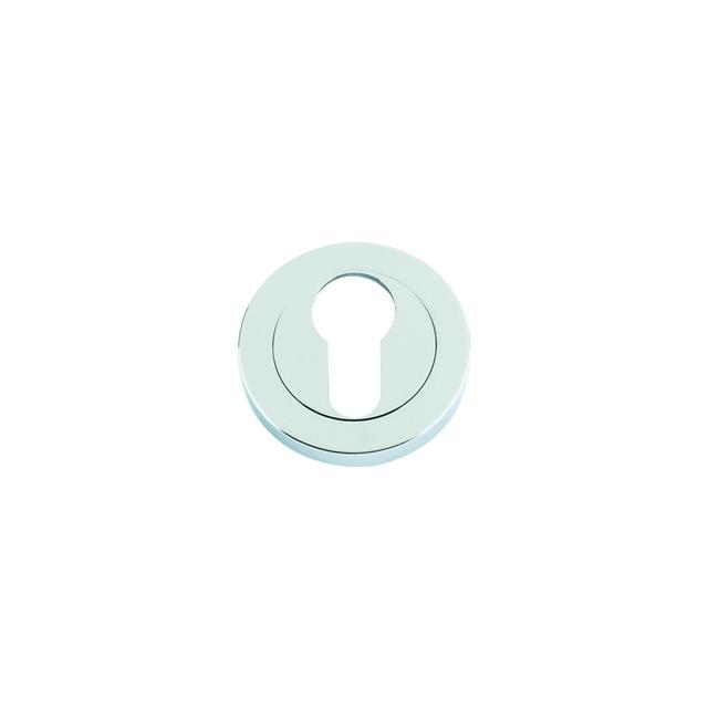 Euro Profile Escutcheon Rose Stanza Finish: Satin Chrome on Productcaster.