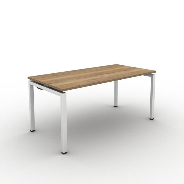 Grazian Desk Ebern Designs Frame Colour: White, Top Colour: Jura Oak, Size: 73cm H x 120cm W x 80cm D on Productcaster.