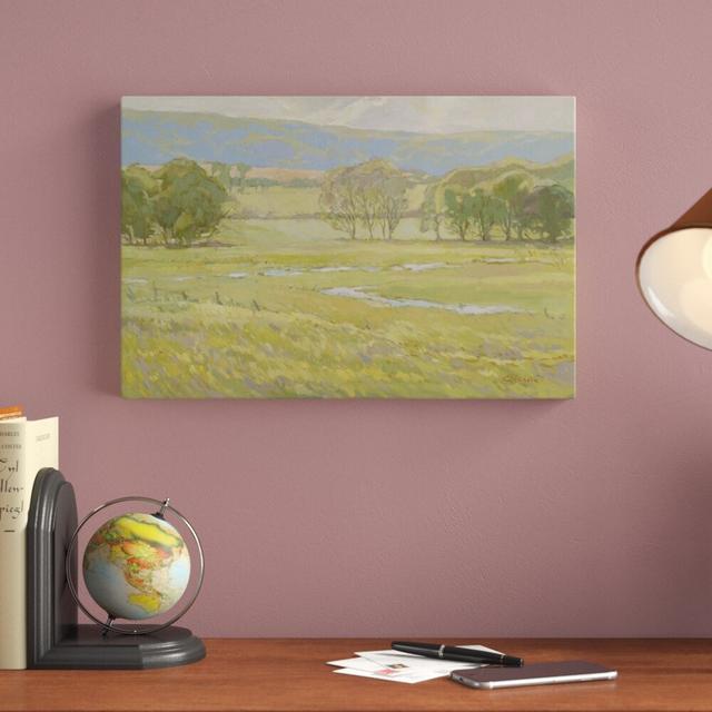 Summer Pasture I by Stephen Calcasola - Wrapped Canvas Painting Print Blue Elephant Size: 30cm H x 46cm W on Productcaster.