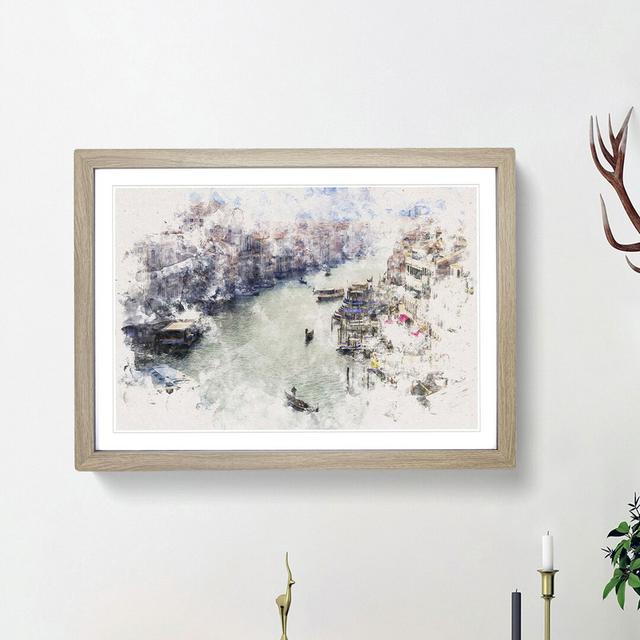 Grand Canal in Venice Italy - Picture Frame Painting Print East Urban Home Frame Option: Oak Framed, Size: 62cm H x 87cm W x 2cm D on Productcaster.