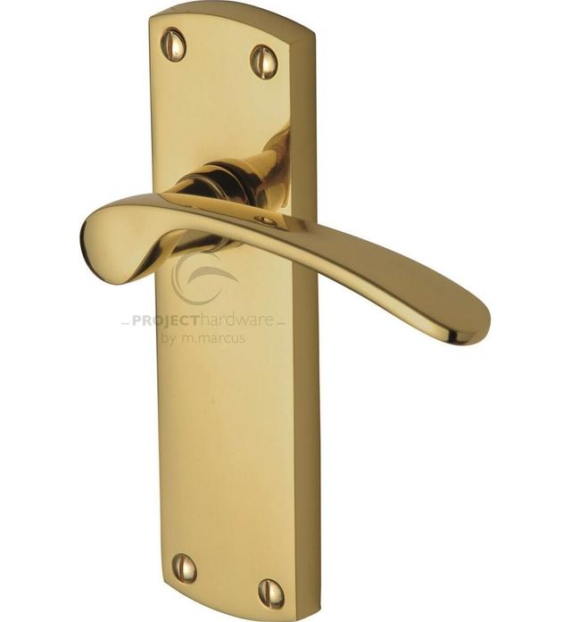 Luca Latch Door Handle (Set of 2) Heritage Brass Finish: Polished Brass on Productcaster.