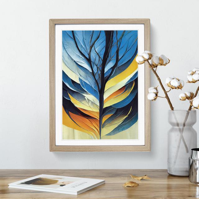 Tree Abstract Art No.4 - Single Picture Frame Print Marlow Home Co. Size: 64cm H x 46cm W x 2cm D, Frame Colour: Oak Framed on Productcaster.