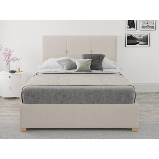 Moyers Upholstered Ottoman Bed Brayden Studio Colour: Off White, Size: Small Double (4') on Productcaster.