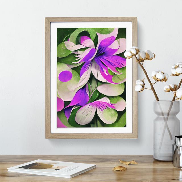 Abstract Flower Art No.2 - Picture Frame Graphic Art Latitude Run Size: 34cm H x 25cm W, Frame Colour: Beige on Productcaster.