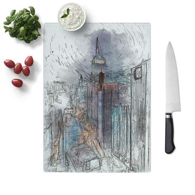 Glass Midnight Dreams in Hong Kong in Abstract Chopping Board East Urban Home Size: 39 cm W x 28.5 cm L on Productcaster.