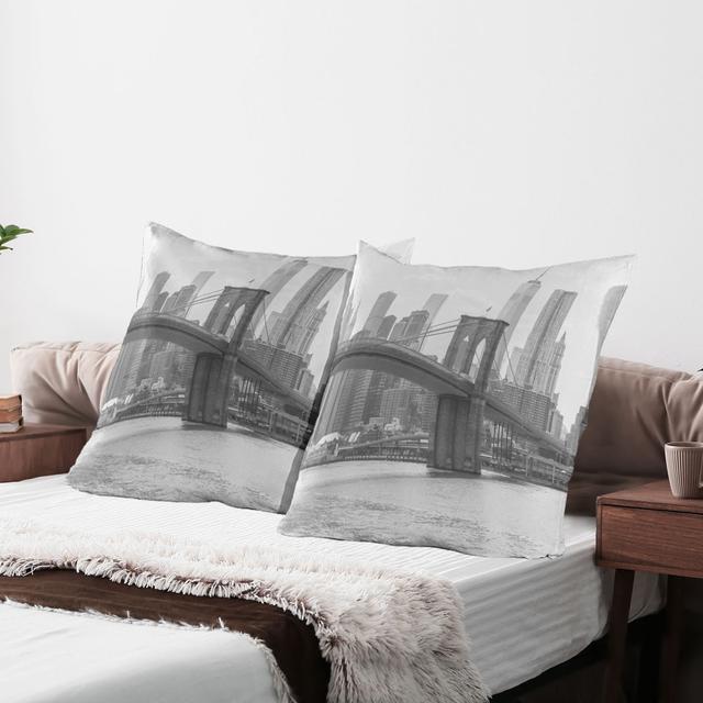 Brooklyn Bridge USA Microfiber / Polyester Sham (Set of 2) East Urban Home on Productcaster.