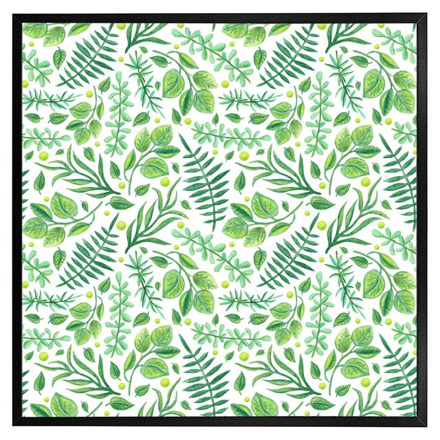 Tiphonnet Mixed Green Leaves - Single Picture Frame Art Prints ClassicLiving Size: 51cm H x 51cm W x 4cm D, Frame Colour: Black Framed on Productcaster.