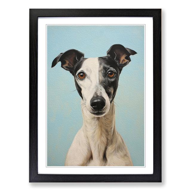 Whippet Realism - Print Marlow Home Co. Size: 46cm H x 34cm W x 2cm D, Frame Colour: Black on Productcaster.