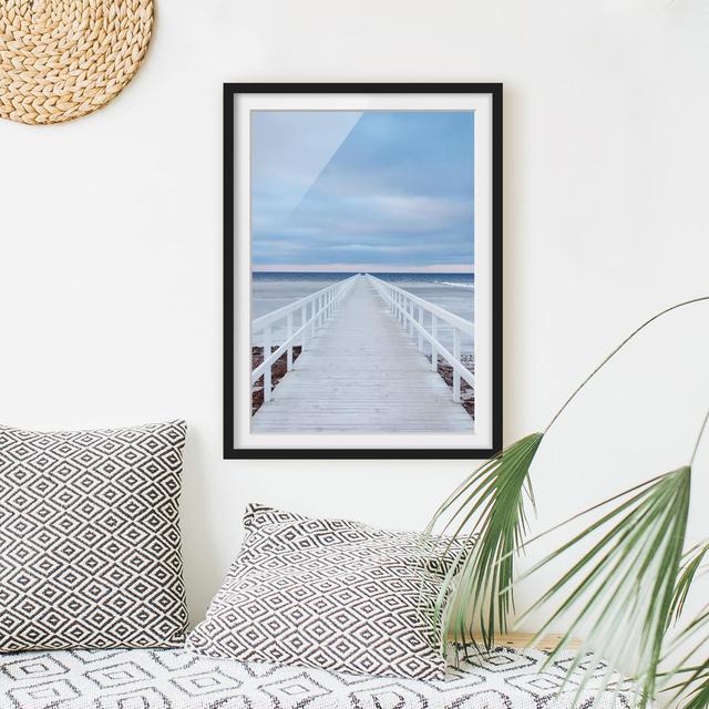 Bridge in Sweden Framed Photograph East Urban Home Frame Options: Matt black, Size: 70cm H x 50cm W on Productcaster.