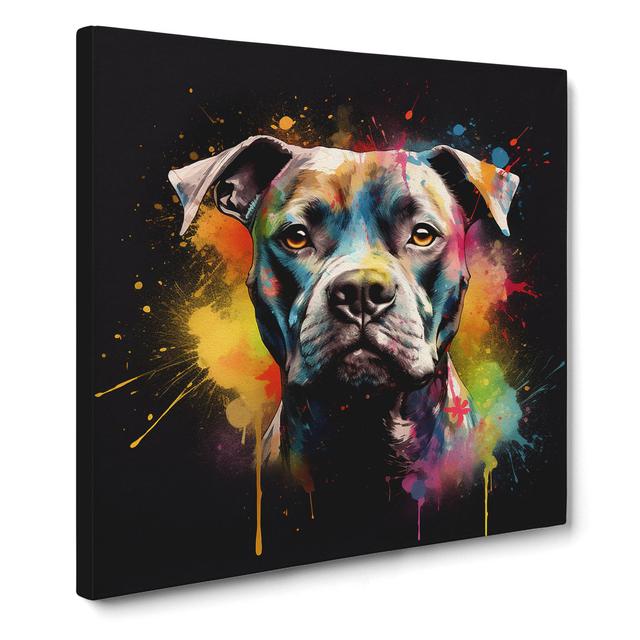 Staffordshire Bull Terrier Conceptual - No Frame Print 17 Stories Size: 50cm H x 50cm W x 3cm D on Productcaster.