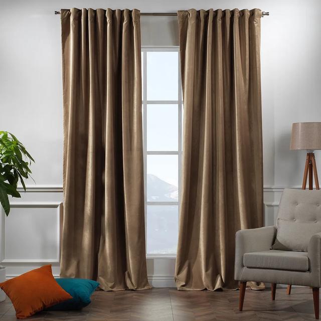 Extra Long & Extra Wide Matte Velvet Curtain Panel Lilijan Home & Curtain Colour: Antique Brass, Panel Size: 140 x 500 cm on Productcaster.