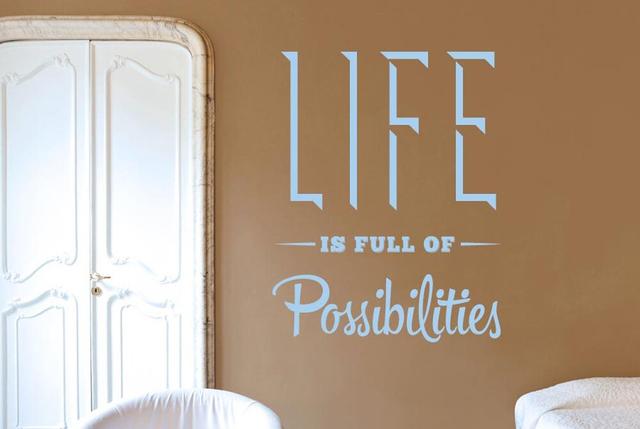 Life Is Full of Possibilities Wall Sticker East Urban Home Colour: Orange, Size: Medium on Productcaster.