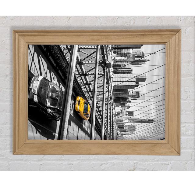 Brooklyn Bridge Yellow Cab NYC Framed Print Bright Star Size: 29.7cm H x 42cm W on Productcaster.