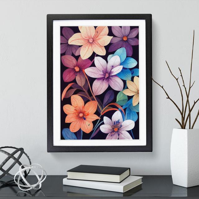 Flowers No.2 - Picture Frame Painting Marlow Home Co. Size: 34cm H x 25cm W x 2cm D, Frame Colour: Black Framed on Productcaster.