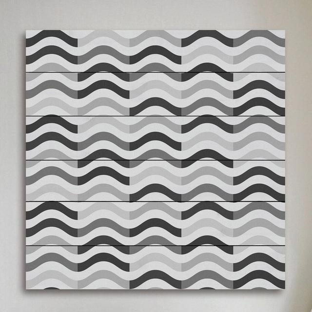 Alternating Squiggles - Unframed Graphic Art Print on Wood East Urban Home Size: 61 cm H x 61 cm W x 4 cm D on Productcaster.