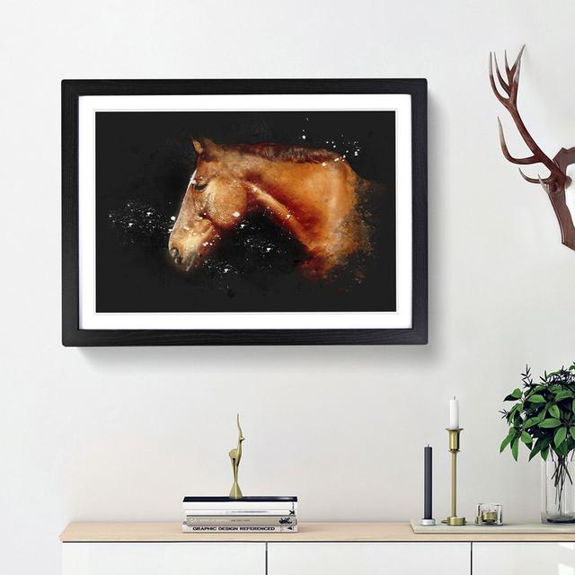 Chestnut Brown Horse - Picture Frame Graphic Art Print East Urban Home Size: 45cm H x 63cm W x 2cm D, Frame Option: Black Framed on Productcaster.