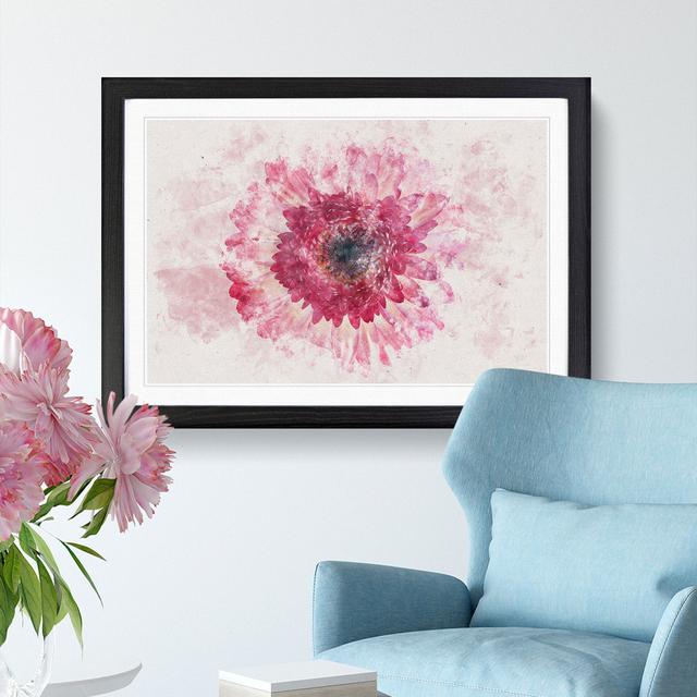 Layers of a Pink Gerbera - Picture Frame Painting Print East Urban Home Frame Option: Black Framed, Size: 24cm H x 33cm W x 2cm D on Productcaster.