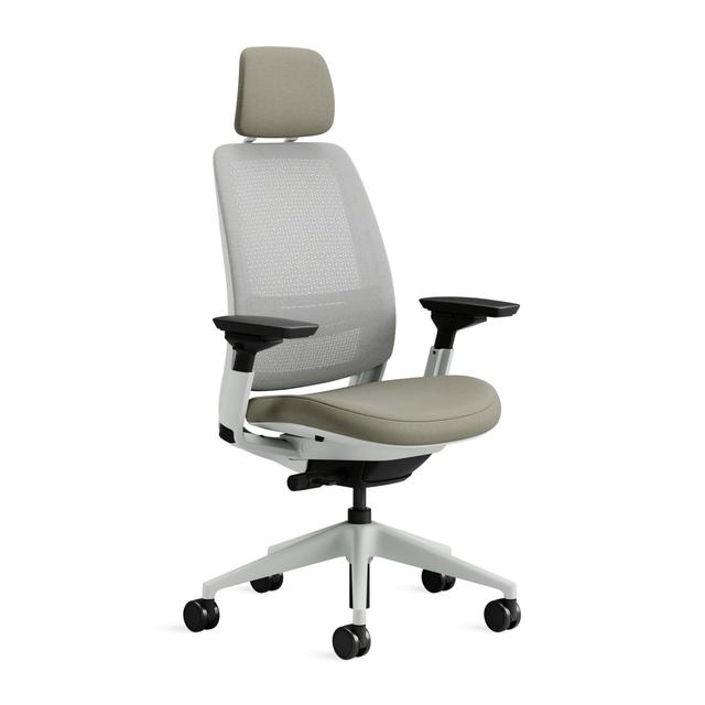 Desk Chair Steelcase Upholstery Colour: Taupe, Frame Colour: White on Productcaster.