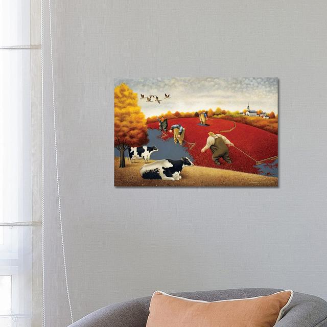 Cranberries and Cows by Lowell Herrero - Wrapped Canvas Painting Brambly Cottage Size: 45.72cm H x 66.04cm W x 1.91cm D on Productcaster.