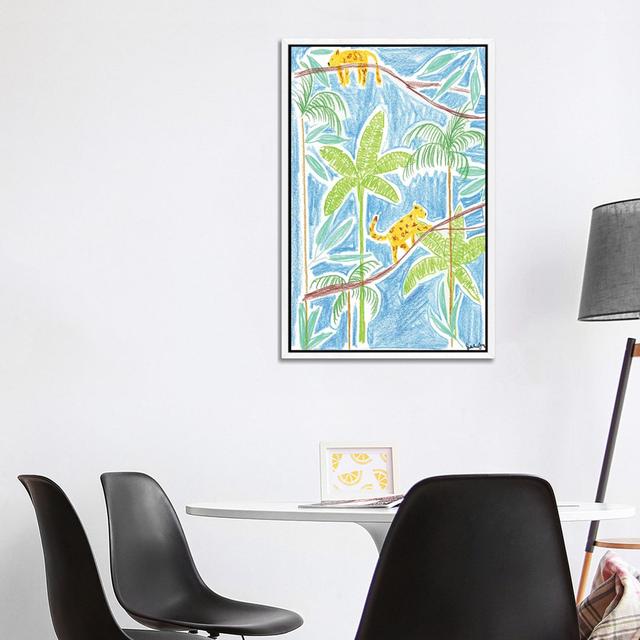 Jungle Cats For Kids by Sabina Fenn - Gallery-Wrapped Canvas Giclée on Canvas 17 Stories Format: White Framed, Size: 101.6cm H x 66.04cm W x 3.81cm D on Productcaster.