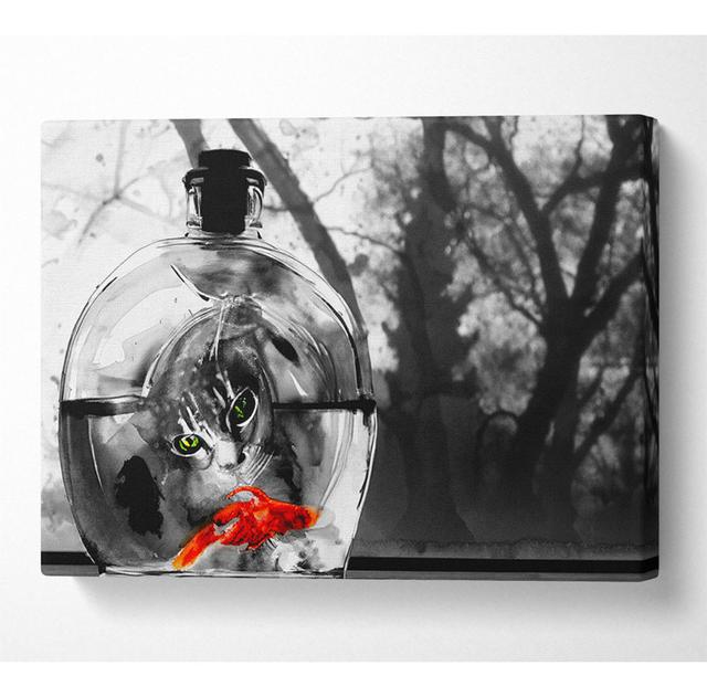 Dinner Time Cat - Kunstdrucke auf Leinwand ClassicLiving Größe: 101,6 cm H x 142,2 cm B x 10 cm T on Productcaster.