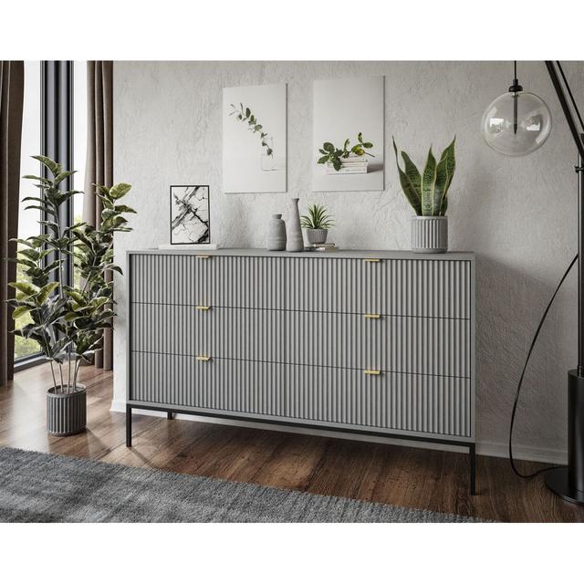 Aniyha Metal Rectangle Storage Unit Accent Chest Canora Grey Colour: Grey/Brown/Blue on Productcaster.