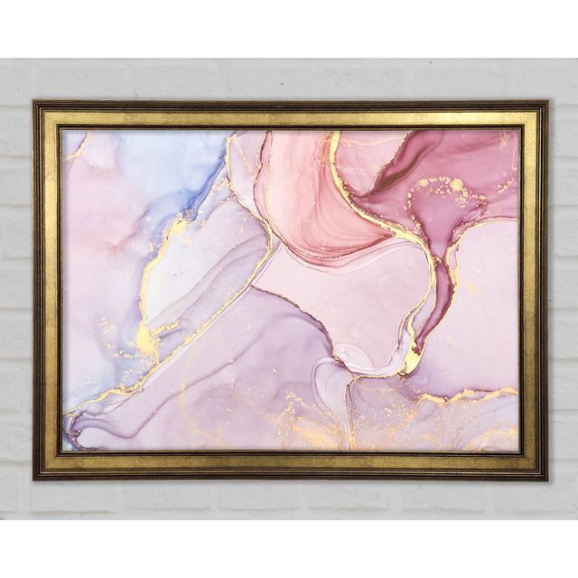 Oil Paint Lilac And Gold Framed Print Ivy Bronx Size: 29.7cm H x 42cm W x 1.5cm D on Productcaster.