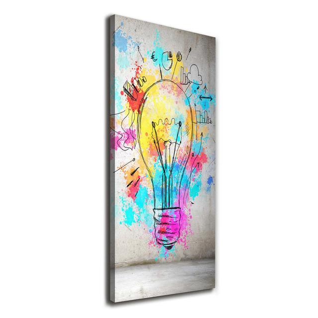 Colorful Light Bulb - Wrapped Canvas Art Prints Ophelia & Co. on Productcaster.