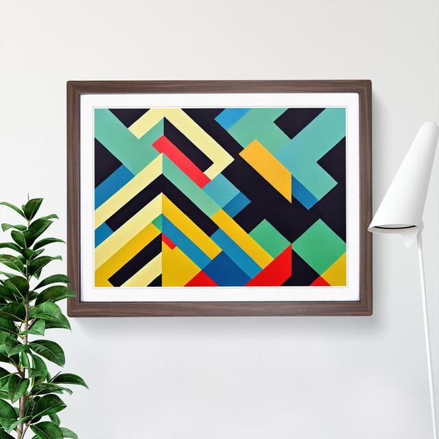 Engaging Abstract - Picture Frame Graphic Art Metro Lane Size: 46cm H x 64cm W x 2cm D, Frame Colour: Walnut Framed on Productcaster.