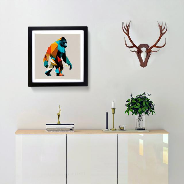 Gorilla Suprematism - Single Picture Frame Print on Wood World Menagerie Frame Colour: Black on Productcaster.