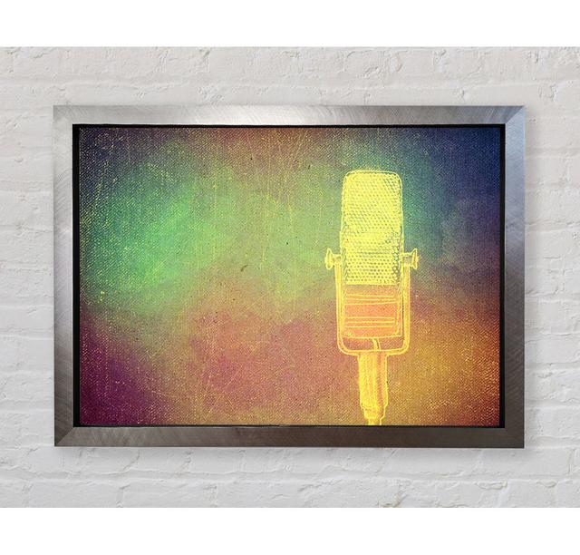 Retro Mic - Single Picture Frame Art Prints Bright Star Size: 42cm H x 59.7cm W x 3.4cm D on Productcaster.