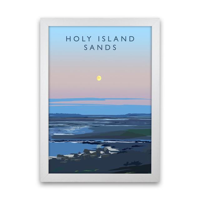 Holy Island Sands Portrait by Richard O'Neill - Graphic Art Corrigan Studio Size: 46cm H x 34cm W x 3cm D, Format: White Framed on Productcaster.