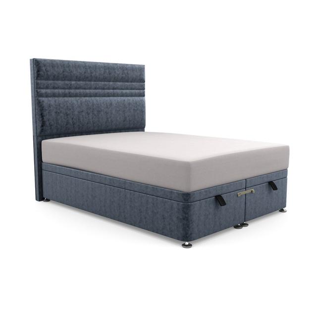 Premium Bowgreave Upholstered Ottoman Bed Brayden Studio Upholstery Colour: Denim, Size: Small Single (2'6), Upholstery Material: Crushed Velvet on Productcaster.