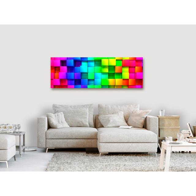 Leinwandbild - Colourful Cubes (1 Part) Narrow Artgeist Größe: 45 cm H x 135 cm B on Productcaster.