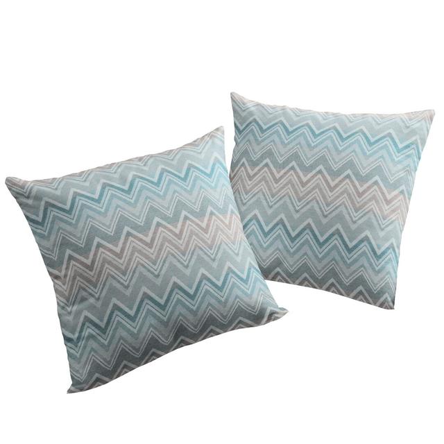 Kissenhülle Kurtus (Set of 2) Ebern Designs Größe: 40 × 40 cm, Farbe: Hellblau/Grau on Productcaster.