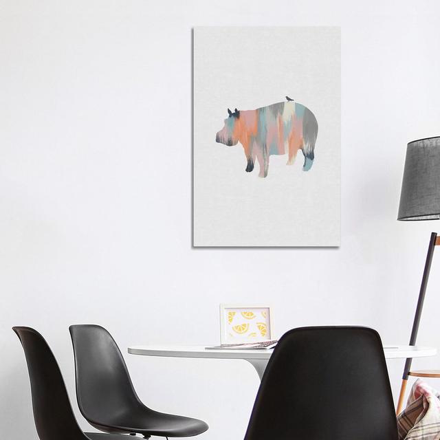 Pastel Hippo by Orara Studio - Wrapped Canvas Art Prints August Grove Size: 101.6cm H x 66.04cm W on Productcaster.