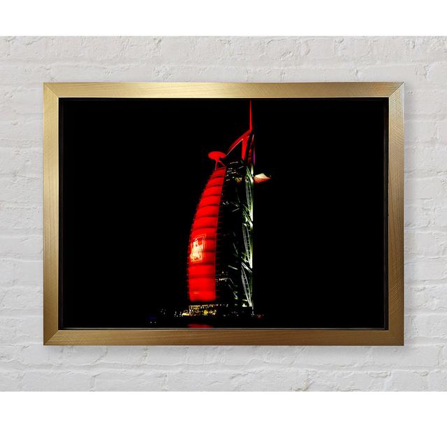 Dubai Building Red Framed Print Bright Star Size: 84.1cm H x 118.9cm W x 3.4cm D on Productcaster.