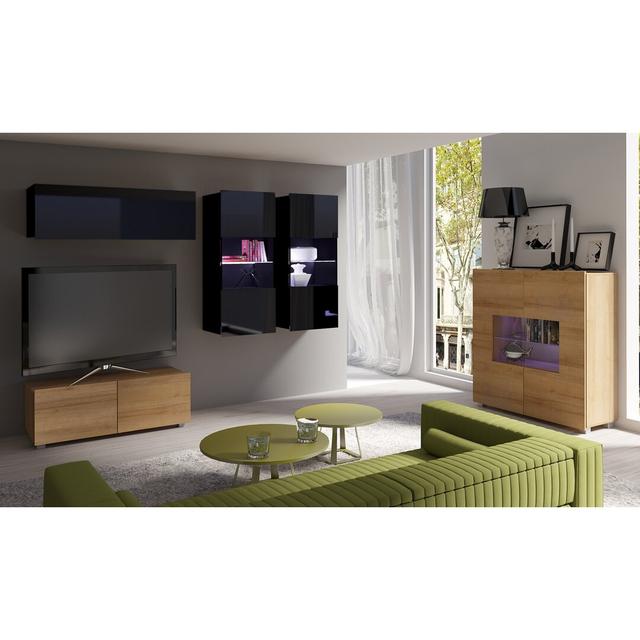 Set Kala Entertainment Unit for TVs up to 60" Ivy Bronx Colour: Black/Golden Oak on Productcaster.