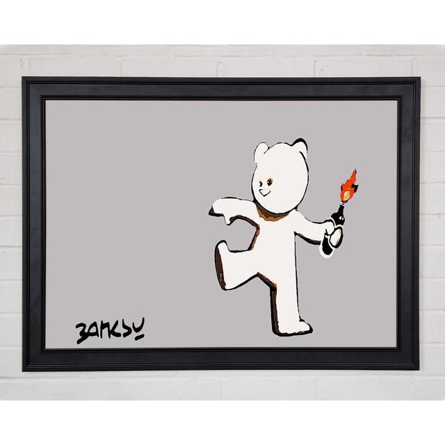 Teddybear Bomber Grey Framed Print Happy Larry Size: 84.1cm H x 118.9cm W x 1.5cm D on Productcaster.