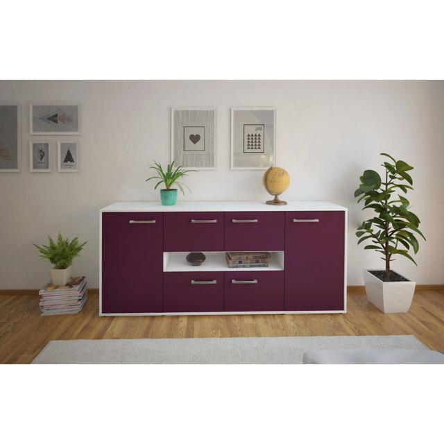 Sideboard Leisy 17 Stories Farbe (Korpus/Front): Lila/Weiß on Productcaster.