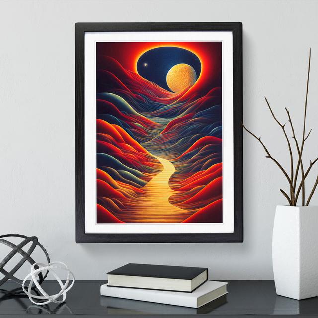 XV1022-3834X River Landscape In Space - Single Picture Frame Print Marlow Home Co. Size: 46cm H x 34cm W x 2cm D, Frame Colour: Black on Productcaster.