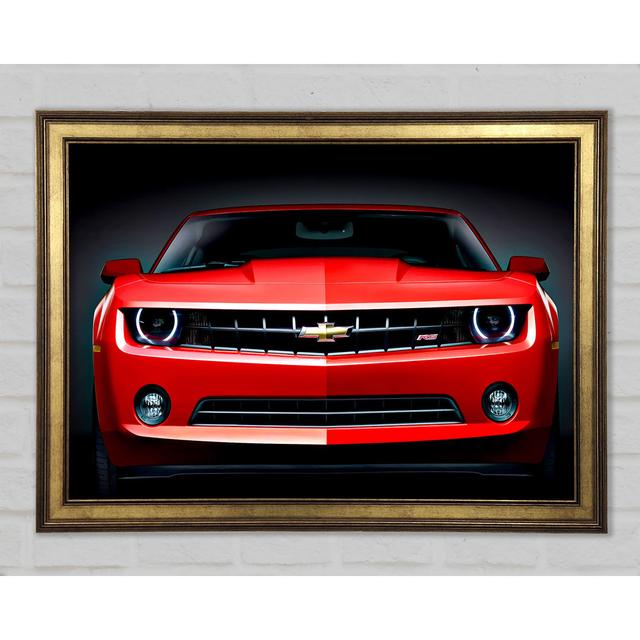 Chevy Camaro Frontgrill - Einzelner Bilderrahmen Kunstdrucke Ebern Designs Größe: 59,7 cm H x 84,1 cm B x 1,5 cm T on Productcaster.