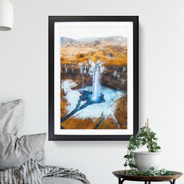 Seljalandsfoss Waterfall in Iceland Vol.2 - Picture Frame Graphic Art East Urban Home Frame Option: Black Framed, Size: 48cm H x 36cm W x 2cm D on Productcaster.