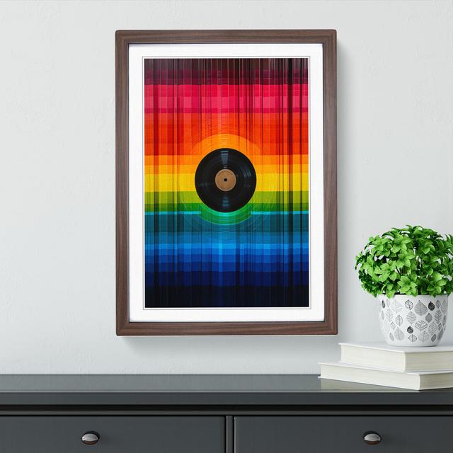 Vinyl Record Colour Field - Single Picture Frame Print on Wood 17 Stories Size: 64cm H x 46cm W, Format: Walnut Framed on Productcaster.