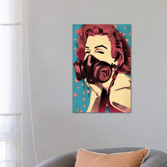 Marilyn Monroe Gas Mask Flower - Wrapped Canvas Print Latitude Run Size: 66.04cm H x 45.72cm W x 3.81cm D on Productcaster.