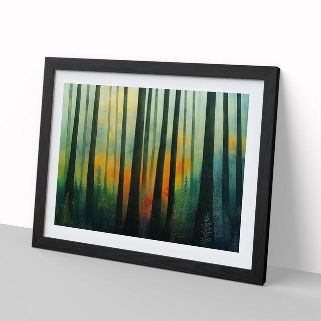 Shining Colourful Forest - Picture Frame Graphic Art Alpen Home Frame Colour: Black, Size: 25cm H x 34cm W x 2cm D on Productcaster.