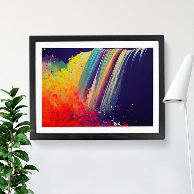 Waterfall Splatter Vol.1 Abstract - Picture Frame Graphic Art Metro Lane Size: 46cm H x 64cm W, Frame Colour: Black on Productcaster.