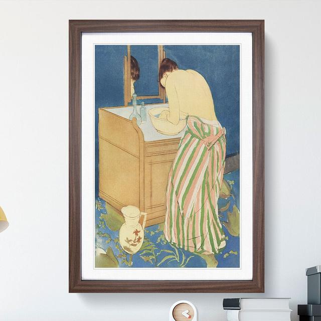 Woman Bathing by Mary Cassatt - Picture Frame Painting East Urban Home Size: 65cm H x 48cm W x 2cm D, Frame Option: Walnut on Productcaster.